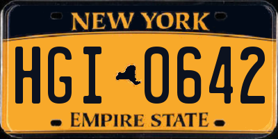 NY license plate HGI0642