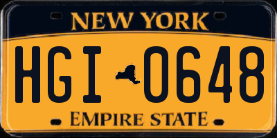 NY license plate HGI0648