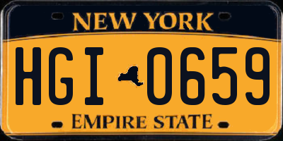 NY license plate HGI0659