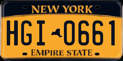 NY license plate HGI0661