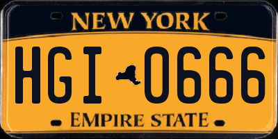 NY license plate HGI0666