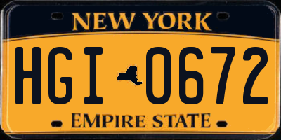 NY license plate HGI0672