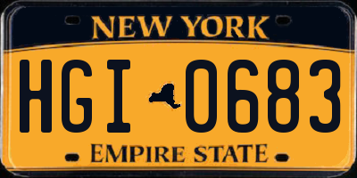 NY license plate HGI0683
