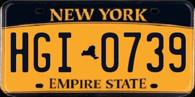 NY license plate HGI0739