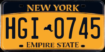 NY license plate HGI0745