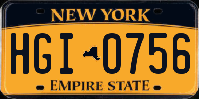 NY license plate HGI0756