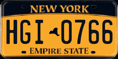 NY license plate HGI0766