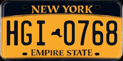 NY license plate HGI0768