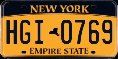 NY license plate HGI0769