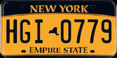 NY license plate HGI0779