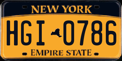 NY license plate HGI0786