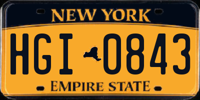 NY license plate HGI0843