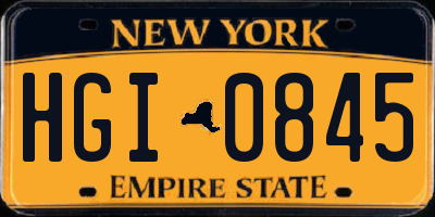 NY license plate HGI0845
