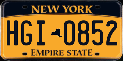 NY license plate HGI0852