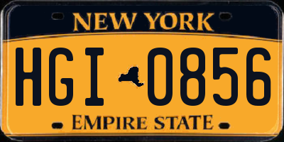 NY license plate HGI0856
