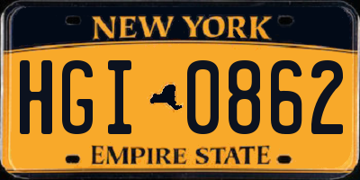 NY license plate HGI0862
