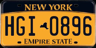 NY license plate HGI0896