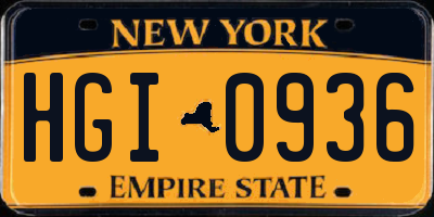 NY license plate HGI0936