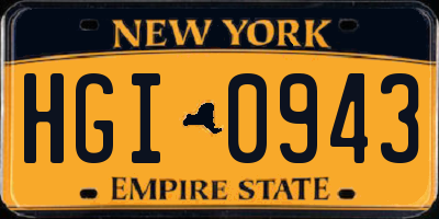 NY license plate HGI0943