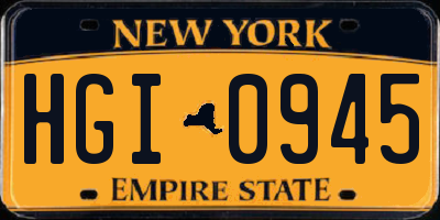 NY license plate HGI0945