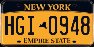 NY license plate HGI0948