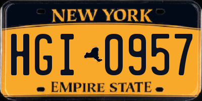 NY license plate HGI0957