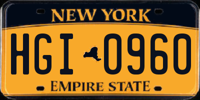 NY license plate HGI0960