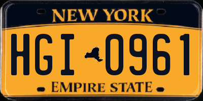 NY license plate HGI0961
