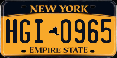 NY license plate HGI0965