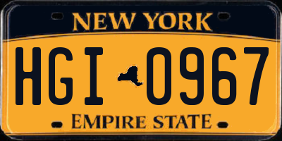 NY license plate HGI0967