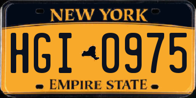 NY license plate HGI0975