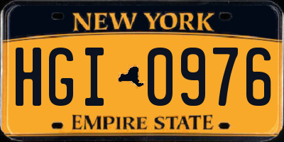 NY license plate HGI0976