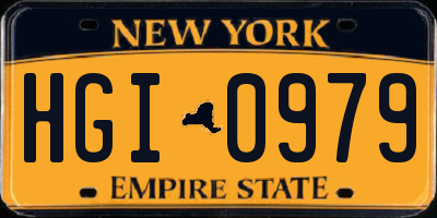 NY license plate HGI0979