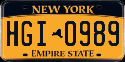 NY license plate HGI0989
