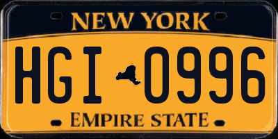 NY license plate HGI0996