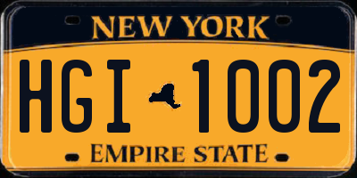 NY license plate HGI1002