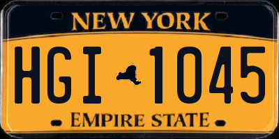 NY license plate HGI1045