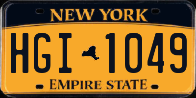 NY license plate HGI1049