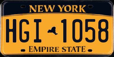 NY license plate HGI1058