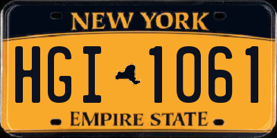 NY license plate HGI1061