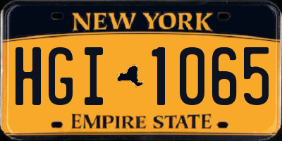 NY license plate HGI1065