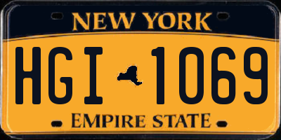 NY license plate HGI1069