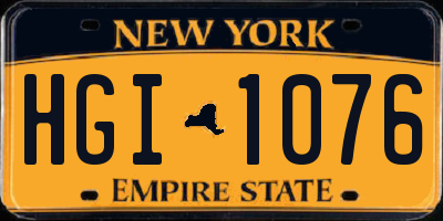 NY license plate HGI1076