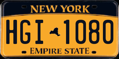NY license plate HGI1080