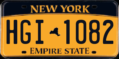 NY license plate HGI1082