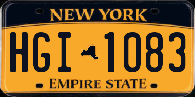 NY license plate HGI1083
