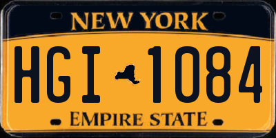 NY license plate HGI1084