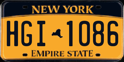 NY license plate HGI1086