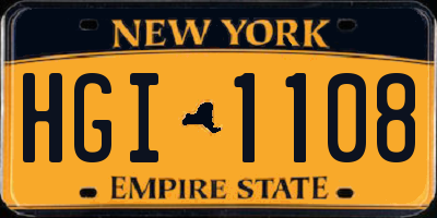 NY license plate HGI1108