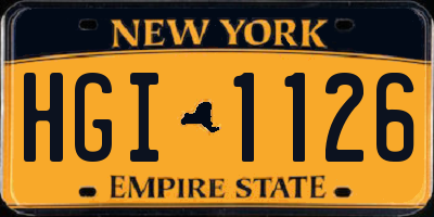NY license plate HGI1126